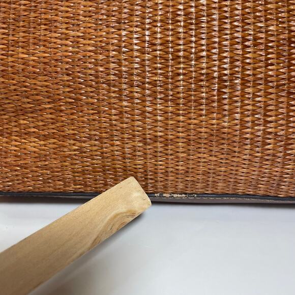 Vintage Fossil Brown Straw Basket Weave Handbag Purse - Picture 7 of 13